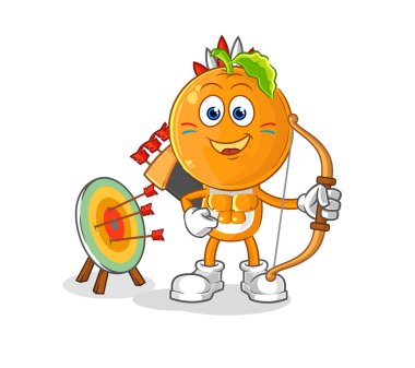 the orange head native american tribe. cartoon mascot vecto