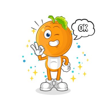 the orange head agree mascot. cartoon vecto