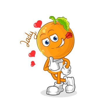 the orange head flirting illustration. character vecto