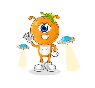 the orange head alien cartoon mascot vecto