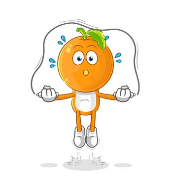 the orange head jump rope exercise. character vecto