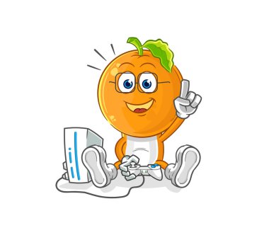 the orange head playing video games. cartoon characte