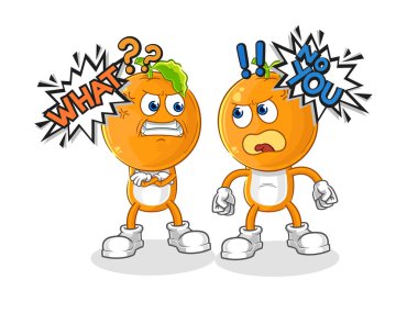 the orange head arguing each other cartoon vecto