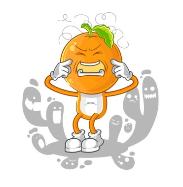 the depressed orange head character. cartoon vecto