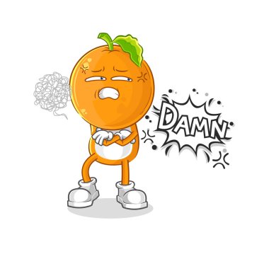 the orange head very pissed off illustration. character vecto