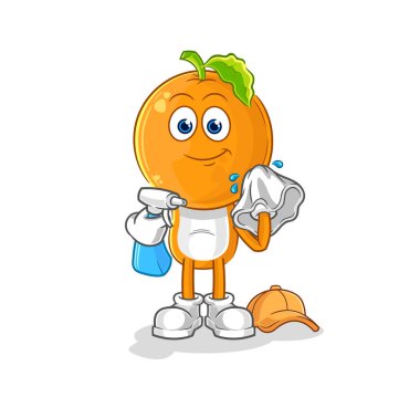 the orange head cleaner vector. cartoon characte