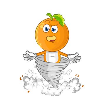 the orange head in the tornado cartoon character vecto