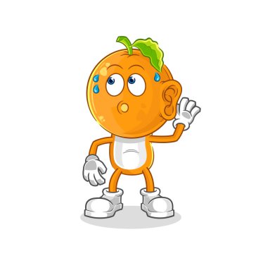 the orange head eavesdropping vector. cartoon characte