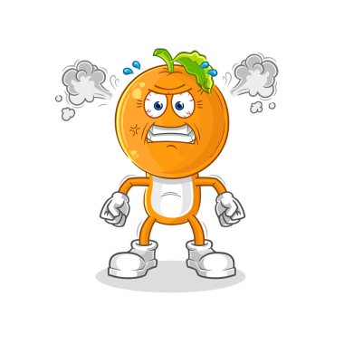 the orange head very angry mascot. cartoon vecto