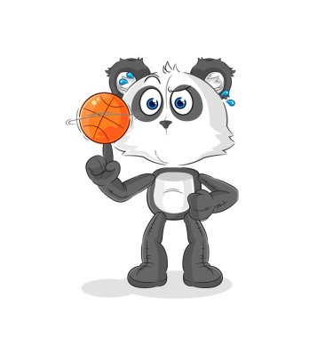 the panda playing basket ball mascot. cartoon vecto