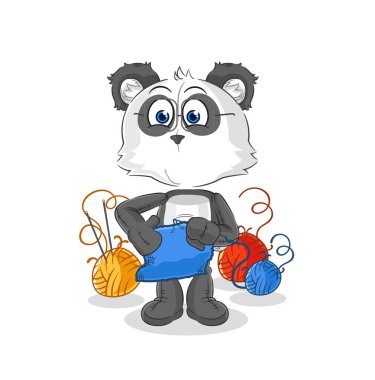 the panda tailor mascot. cartoon vecto