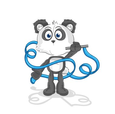 the panda Rhythmic Gymnastics mascot. cartoon vecto