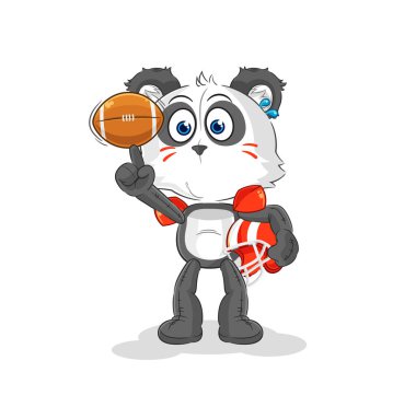 the panda playing rugby character. cartoon mascot vecto