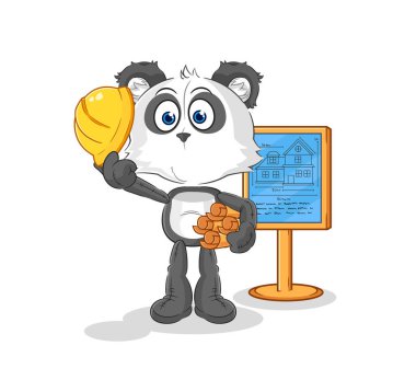 the panda Architect illustration. character vecto