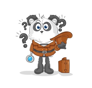 the panda detective vector. cartoon characte