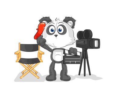 the panda director mascot. cartoon vecto