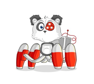 the panda future robot vector. cartoon characte