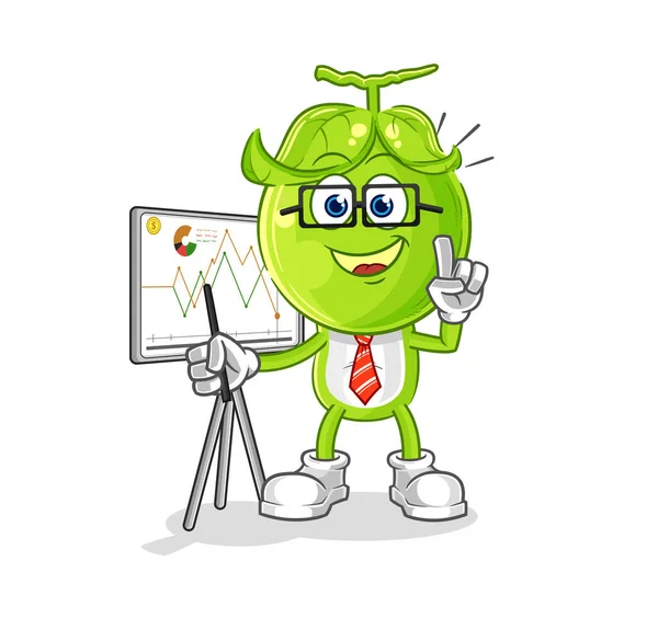 Pea Head Marketing Character Cartoon Mascot Vecto — Vettoriale Stock