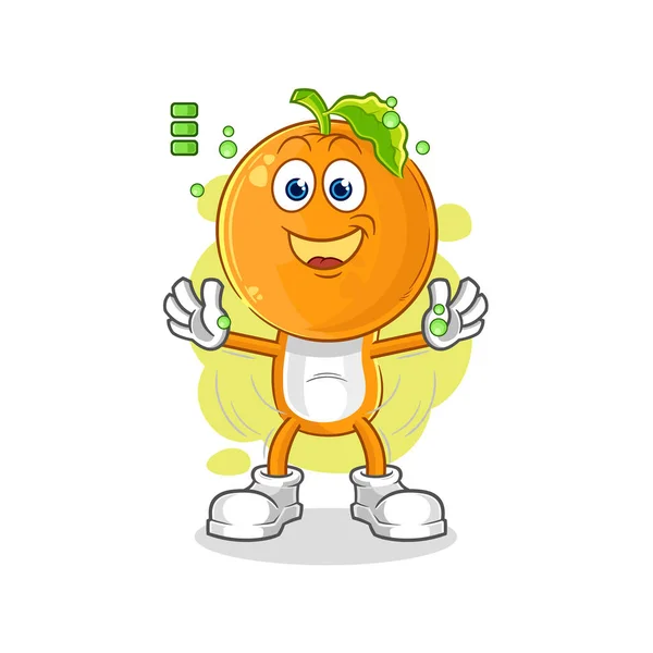 Оранжевая Голова Полный Характер Батареи Мультипликационный Талисман — стоковый вектор