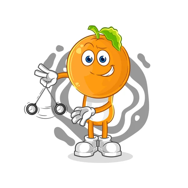 Orange Head Hypnotizing Cartoon Cartoon Mascot Vecto — Stock Vector