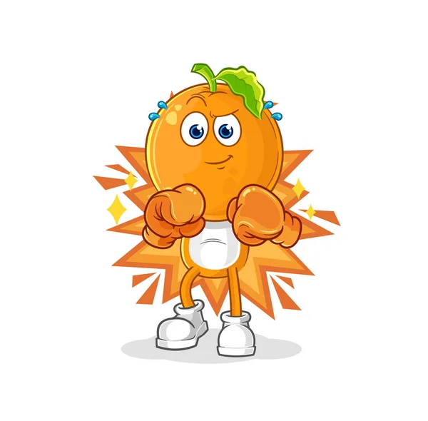 Orange Head Boxer Character Cartoon Mascot Vecto — Vettoriale Stock