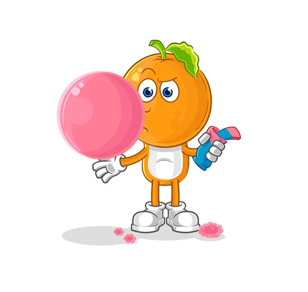 橙色的头咀嚼口香糖载体 卡通片 — 图库矢量图片