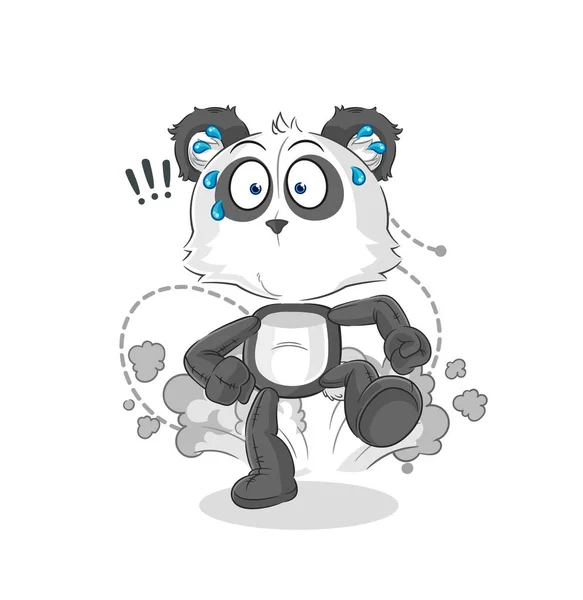 Panda Futó Illusztráció Karakter Vecto — Stock Vector