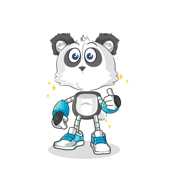 Panda Robot Character Cartoon Mascot Vecto — Stock Vector