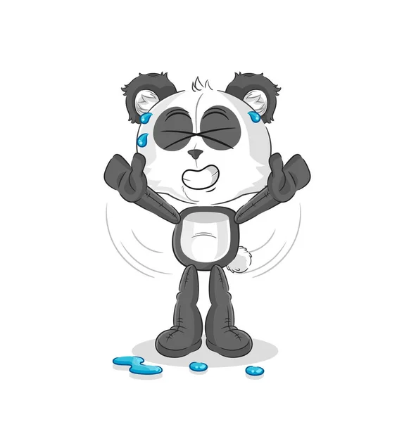 Panda Stretching Character Cartoon Mascot Vecto — Vetor de Stock