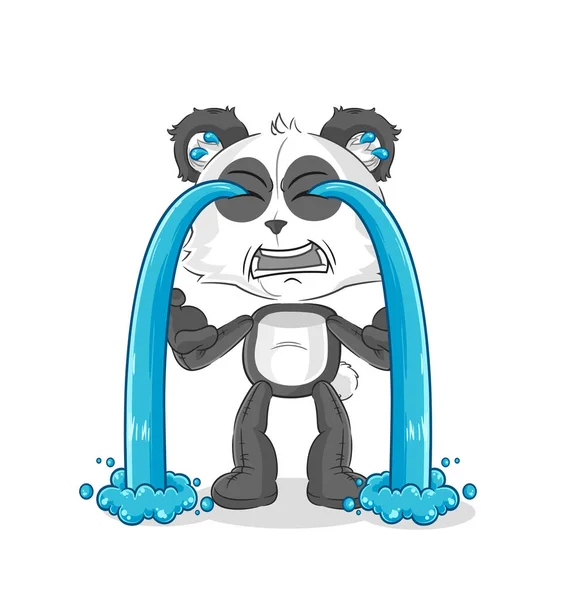 Panda Crying Illustration Character Vecto — Vettoriale Stock