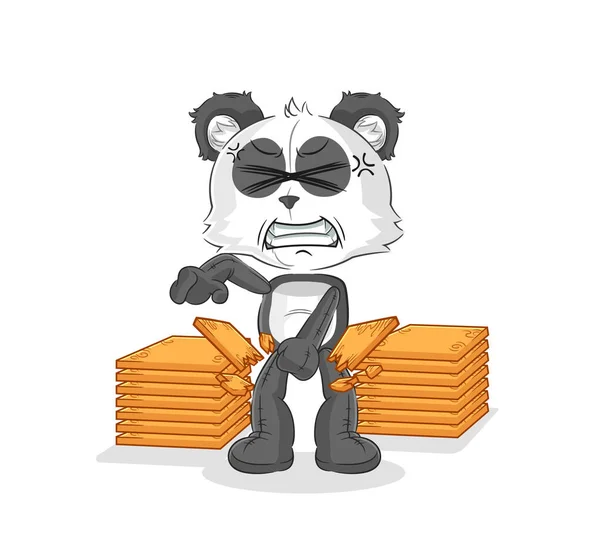 Panda Karate Mascot Cartoon Vecto — Stock vektor