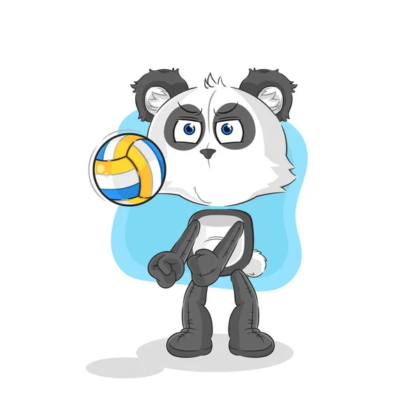 Panda Play Volleyball Mascot Cartoon Vecto — Image vectorielle