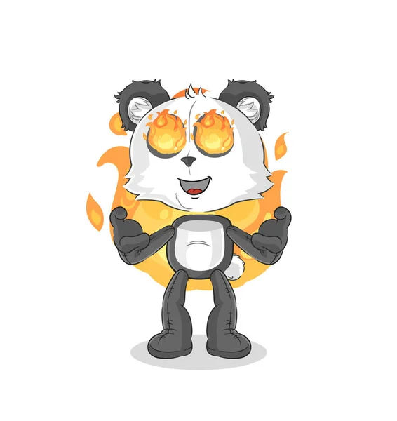 Panda Fire Mascot Cartoon Vecto — Stock Vector