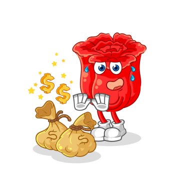 the rose refuse money illustration. character vecto