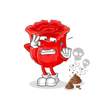 the rose with stinky waste illustration. character vecto