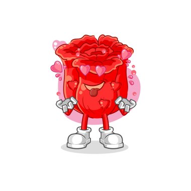 the rose fallin love vector. cartoon characte