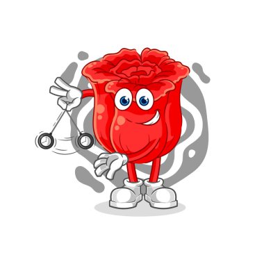 the rose hypnotizing cartoon. cartoon mascot vecto