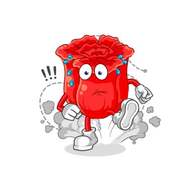 the rose running illustration. character vecto