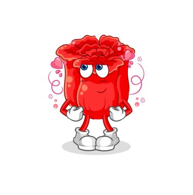 the rose shy vector. cartoon characte