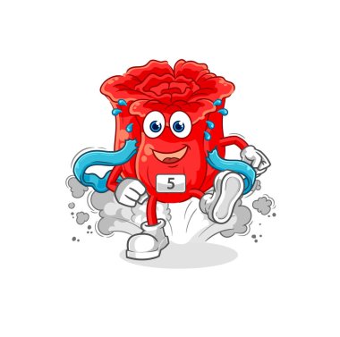 the rose runner character. cartoon mascot vecto