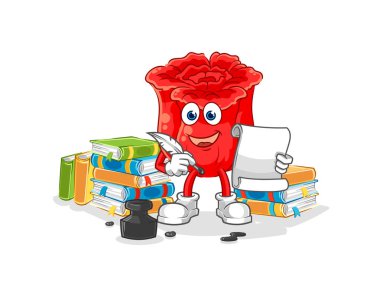 the rose writer vector. cartoon characte