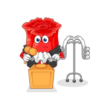 the rose judge holds gavel. character vecto