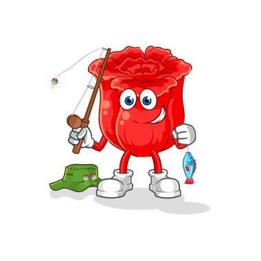 the rose fisherman illustration. character vecto