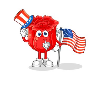 the rose uncle sam character. cartoon mascot vecto