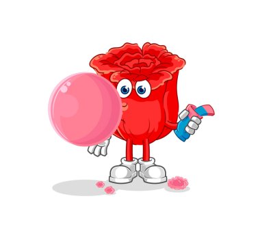 the rose chewing gum vector. cartoon characte