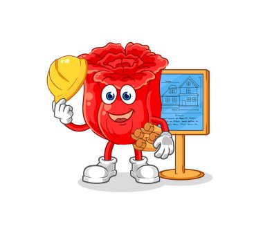 the rose Architect illustration. character vecto