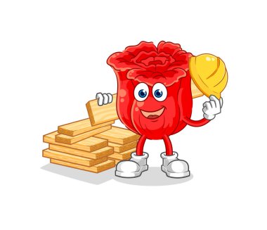 the rose builder vector. cartoon characte
