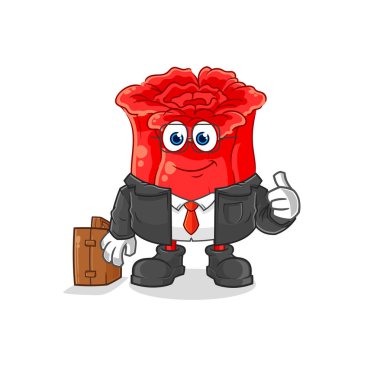the rose office worker mascot. cartoon vecto