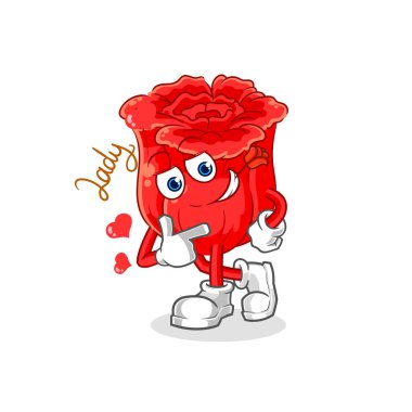 the rose flirting illustration. character vecto