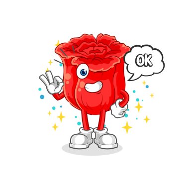 the rose agree mascot. cartoon vecto